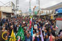 مردم لنده پرشورتر از هر سال در راهپیمایی ۲۲ بهمن شرکت کردند